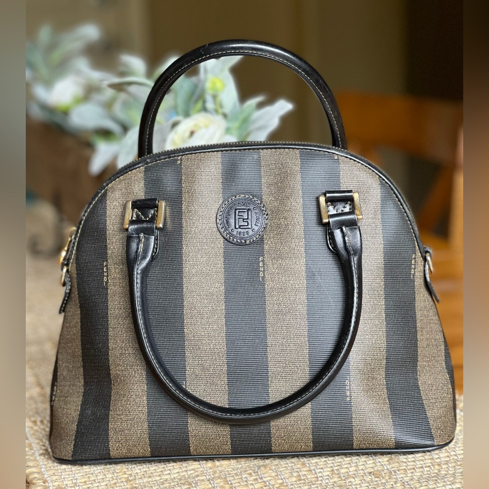 Fendi vintage dome satchel Pequín coated canvas medium